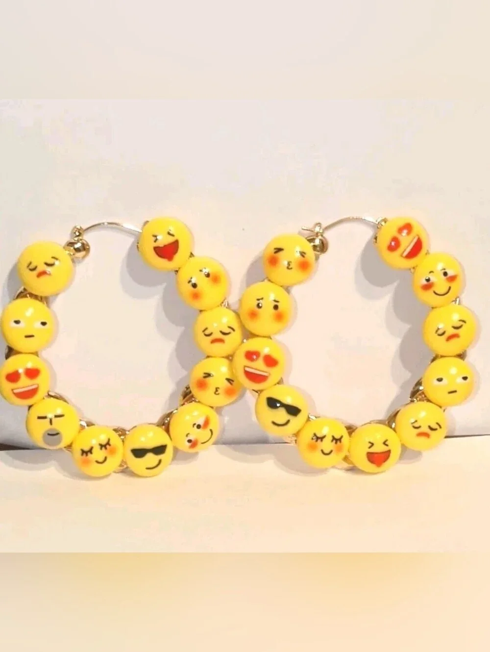 The Emoji Queen-Hand Crafted Colorful Large Hoop Earrings